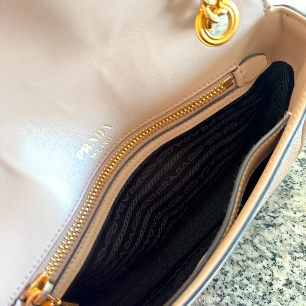 Prada Saffiano Shoulder Bag with Gold Chain - Picture 11 of 11